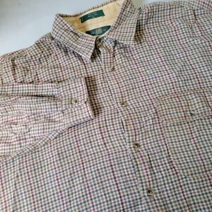 Vtg‎ Orvis Mens XL Button Down Flannel Shirt Long Sleeve Plaid Checkered Casual